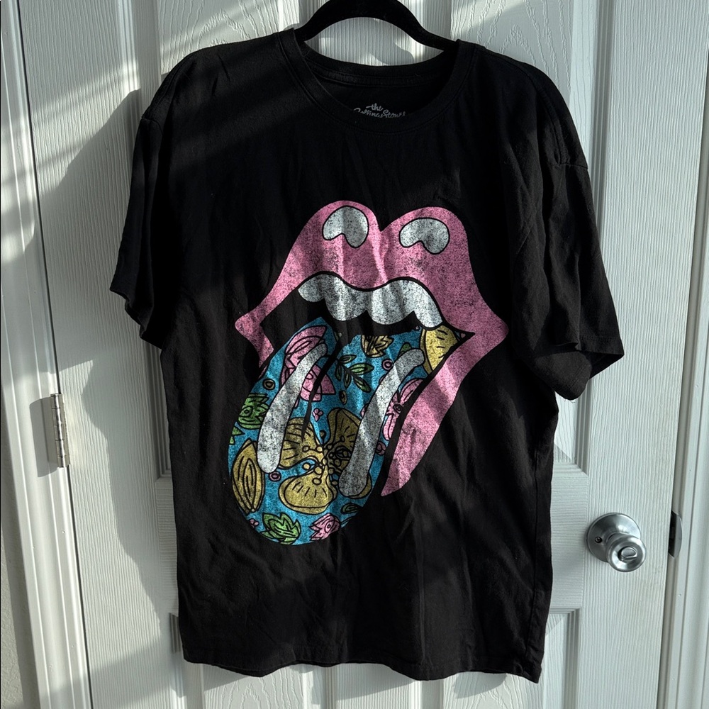 The Rolling Stones Black Tee with Graphic Design